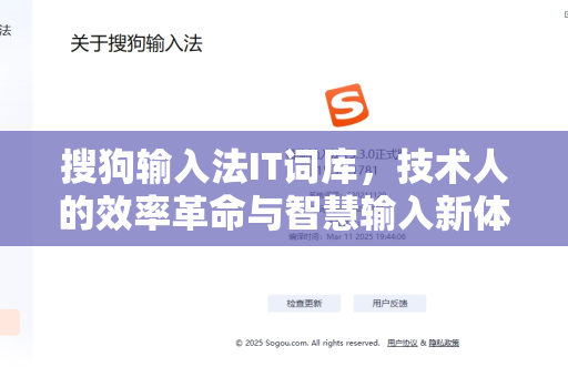搜狗输入法IT词库，技术人的效率革命与智慧输入新体验-第1张图片-搜狗输入法官方下载 - 智能汉字输入法首选