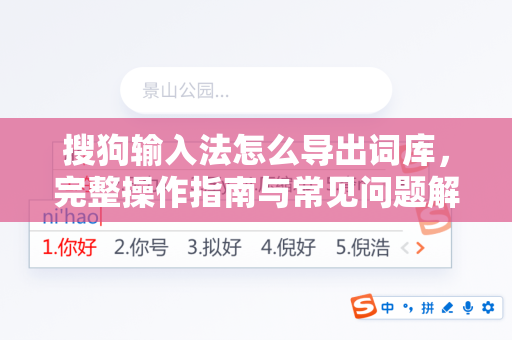 搜狗输入法怎么导出词库，完整操作指南与常见问题解答